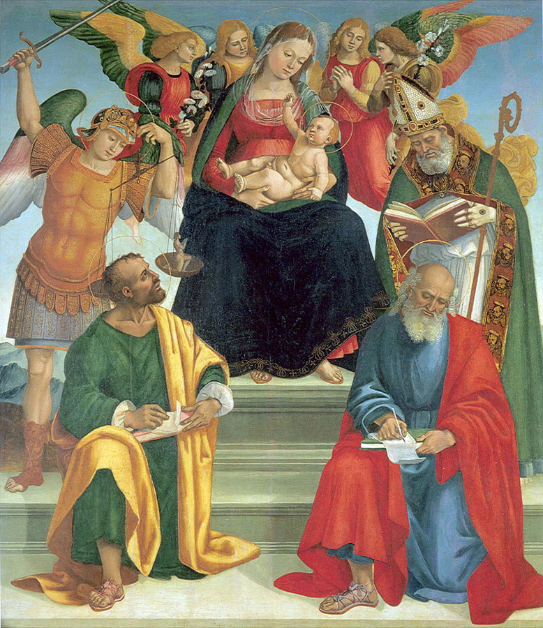 madonna and child with saints and angels